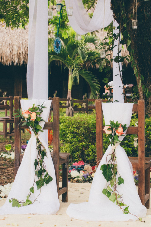 how do you tie tulle around a chair?