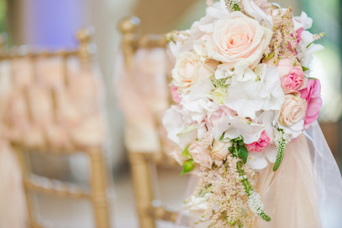 artificial flowers at wedding